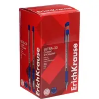 Ручка шариковая ErichKrause ULTRA-30 Gold Stick&Grip Classic, 0.7 мм, резиновый держатель, ультра, синяя