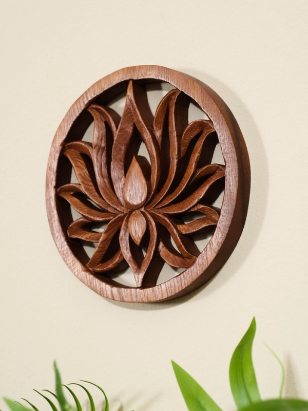 Панно "Лотос" дерево суар, 20х20х2 см