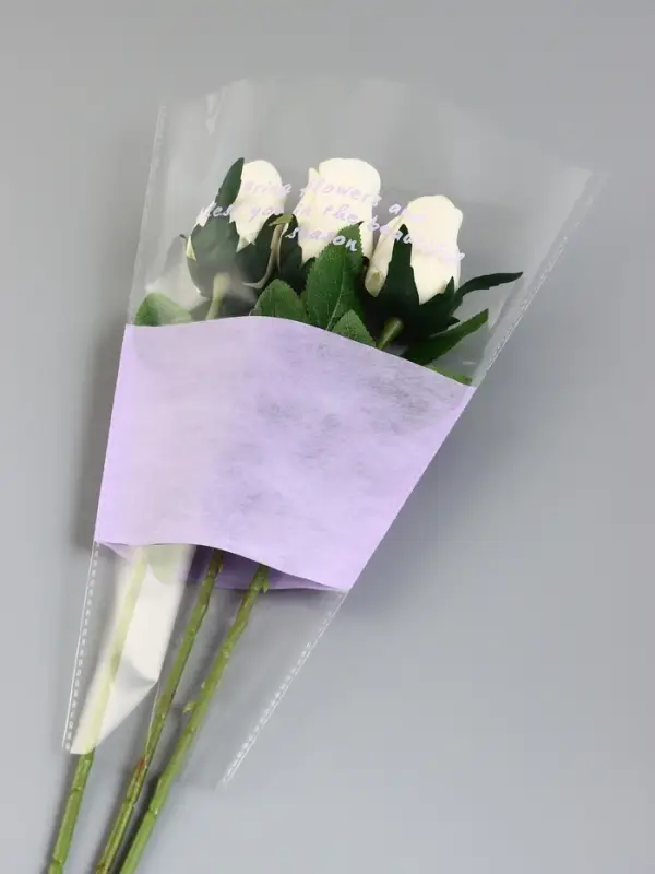 Пакет конус для цветов, с нетканым материалом, 26+7&times;37 см, лиловый