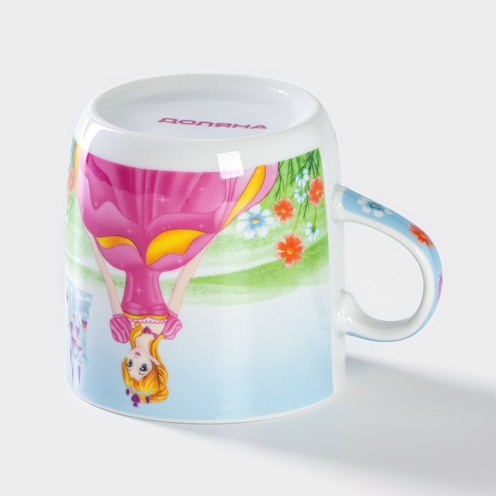 Набор детской посуды из керамики Доляна &laquo;Волшебница&raquo;, 3 предмета: кружка 230 мл, миска 400 мл, тарелка d=18 см, цвет белый