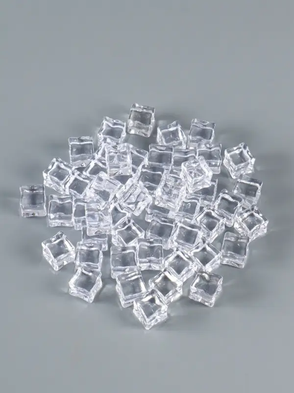 Декор пластик "Льдинка" (набор 50 шт, 260 гр) 17 мм, прозрачный
