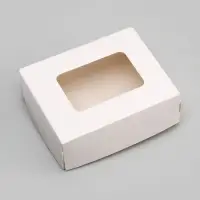 Контейнер на вынос, с окном, белый, 10&times;8&times;3.5 см