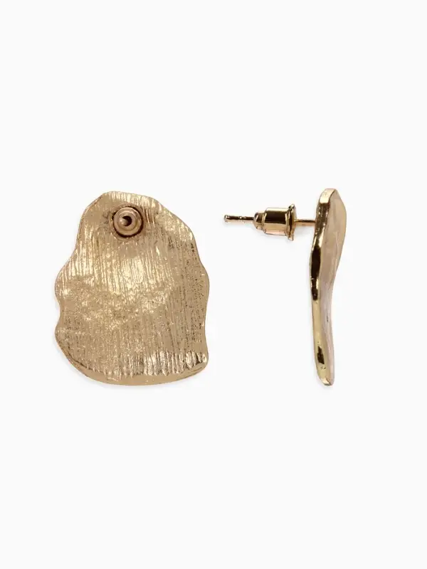 Серьги металл &laquo;Мятые&raquo;, цвет золото