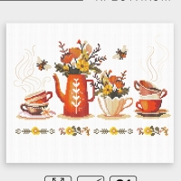 Вышивка крестиком 21х30 см "Чайная церемония"