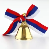 Колокольчик на булавке с бантом на выпускной, триколор, d = 2,6 см
