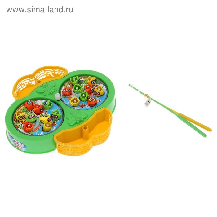 Рыбалка &laquo;Бабочка&raquo;, 18 рыбок, 2 удочки, заводная, МИКС, в пакете