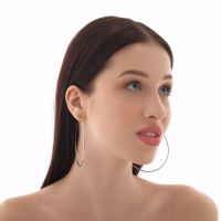 Серьги кольца &laquo;Классика&raquo; d=8 см, цвет серебро