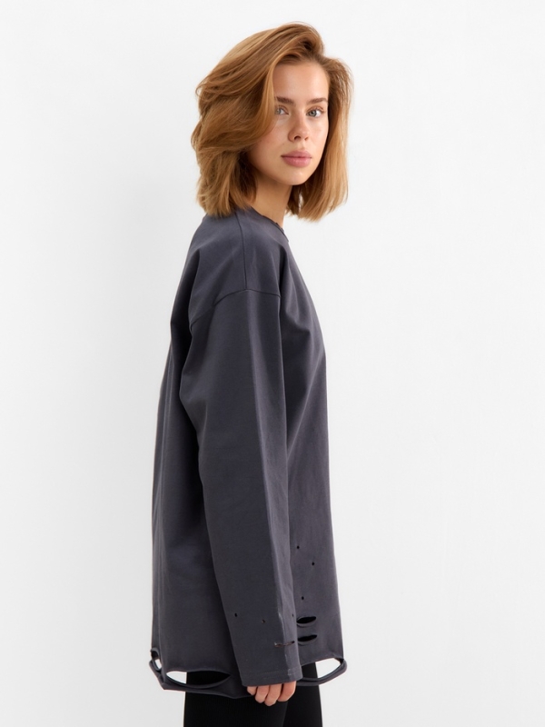 Лонгслив женский MINAKU: One Most Brand, цвет графит, ONESIZE