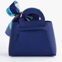 Кожанная подарочная сумочка 13 х12 х 5,5 см глубокий синий