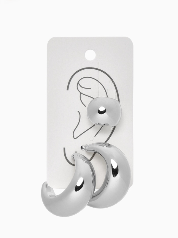 Набор серьги и каффы 3 шт &laquo;Капли&raquo; объёмные, цвет золото