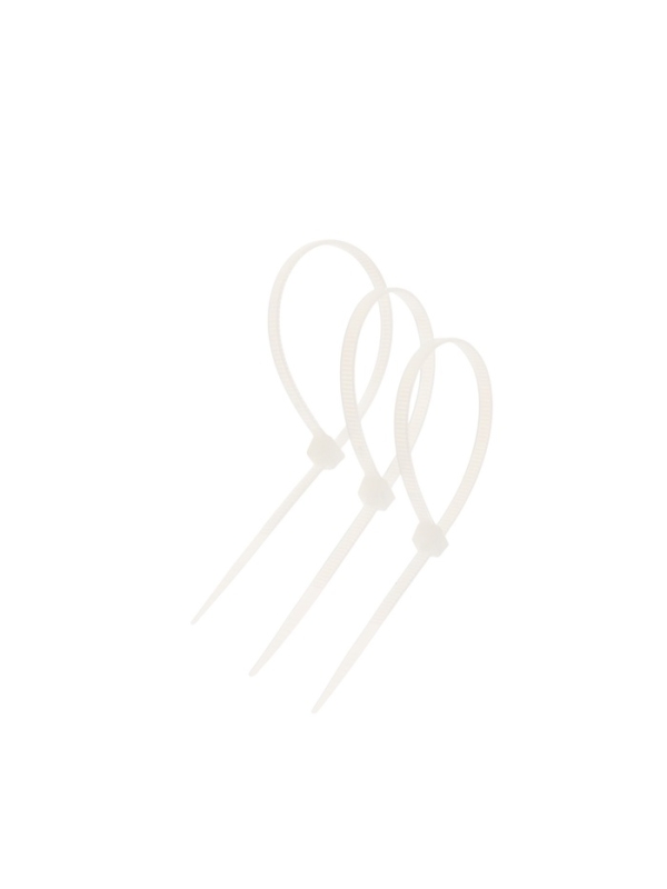 Хомут нейлоновый для стяжки, ТУНДРА, одноразовый, 4.8х200 мм, белый, 50 шт