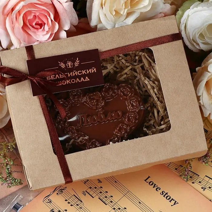 Шоколадная фигурка &laquo;Сердце с надписью&raquo;, 80 г