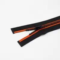 Молния &laquo;Трактор&raquo;, №5, разъёмная, замок автомат, 80 см, чёрная, оранжевая