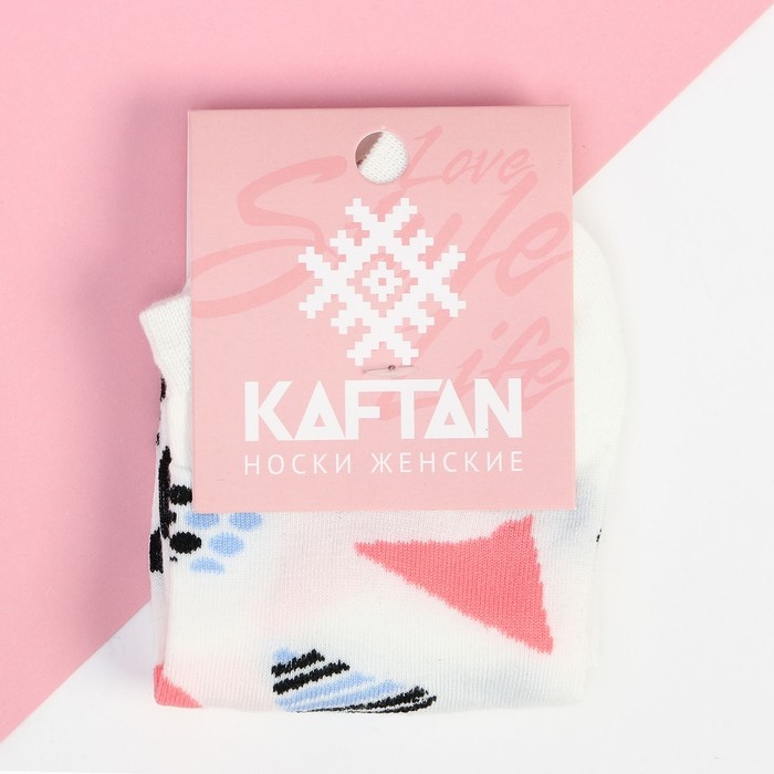 Носки KAFTAN "Абстракция", р-р 36-39, цв. белый