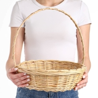 Корзина &laquo;Карина&raquo;, №3, Dдно=25 см, Dверх=31 см, H=9/34 см, ручное плетение, ива