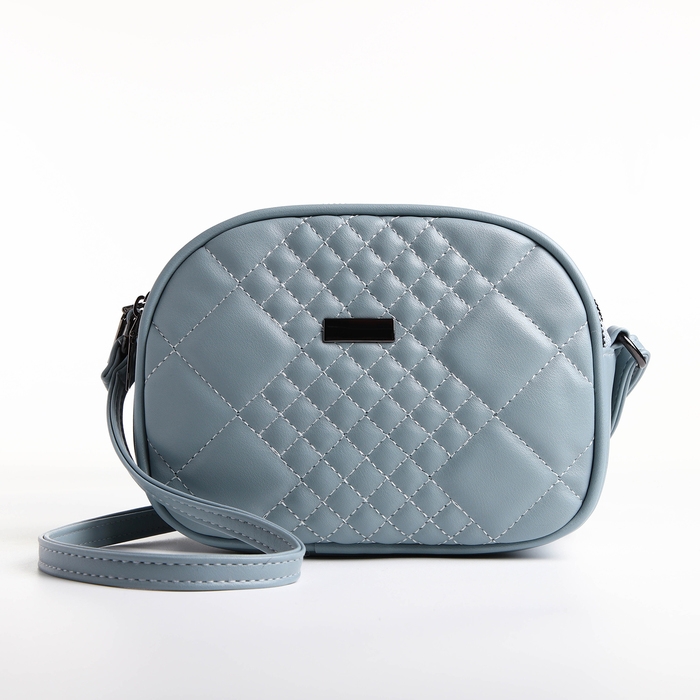 Сумка женская кросс-боди на молнии, цвет серо-голубой Сумка женская кросс-боди на молнии, цвет серо-голубой