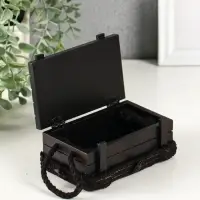 Шкатулка дерево "Морской сундук с якорем" красно-коричневая 12,8х8х5,5 см