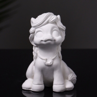 Статуэтка "Пони с подковой" 8х5х5 см, натуральный