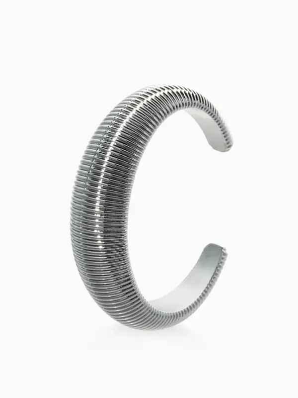 Браслет каркасный "Пружина", цвет серебро