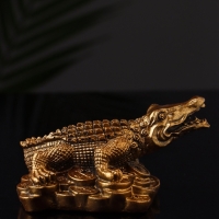 Фигура "Крокодил на деньгах" 12х10х8 см, бронза