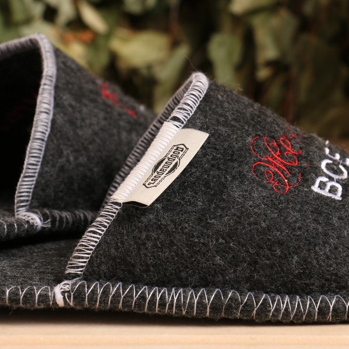 Тапочки для бани Добропаровъ &laquo;Женщина всегда права&raquo; женские, серые 26 см стелька