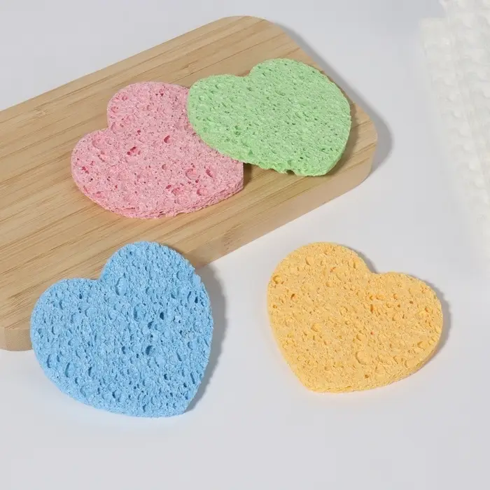 Спонж для умывания &laquo;Сердце&raquo;, 8.5&times;7.5 см, МИКС