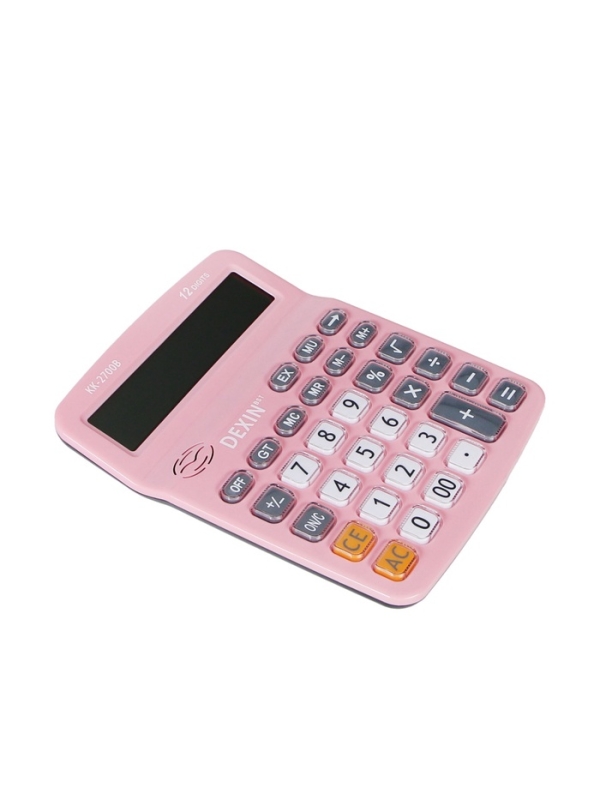 Калькулятор настольный 12-разрядный КК-2700В, розовый