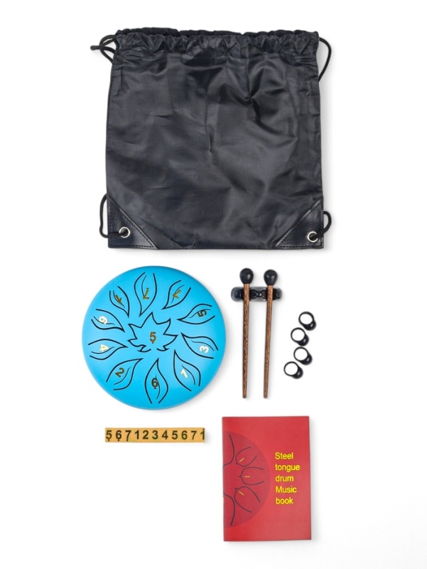 Глюкофон - музыкальный инструмент, цветок синий, 11 лепестков, 18 х 18 х 11 см