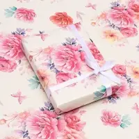 Бумага упаковочная, крафт белый &laquo;Цветочный образ&raquo;, 40&times;60 см