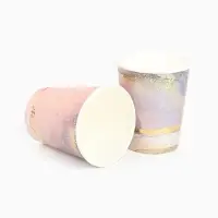 Набор посуды для праздника на 12 персон, мрамор розовый (тарелки 23 см, стакан 250 мл)