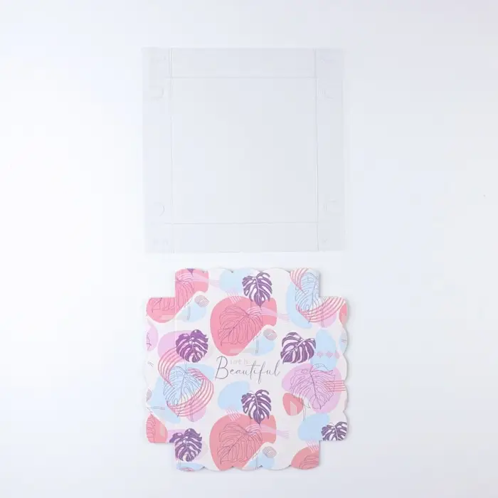 Коробка для печенья, кондитерская упаковка с PVC крышкой, &laquo;Абстракция&raquo;, 15 х 15 х 3 см