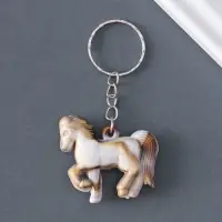 Брелок пластик под мрамор "Лошадка" 3,7х4х1 см