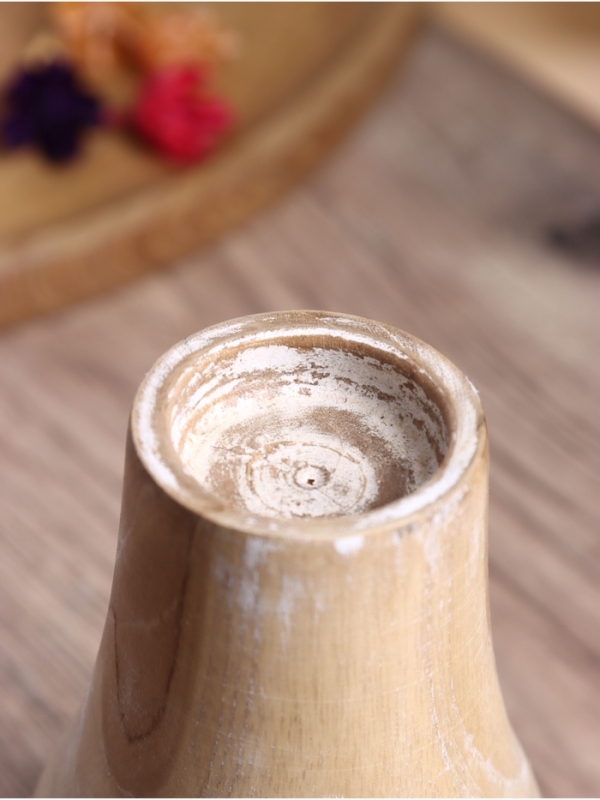 Подсвечник из дерева Джати, d 4 см, 9х9х15 см, цв. коричневый