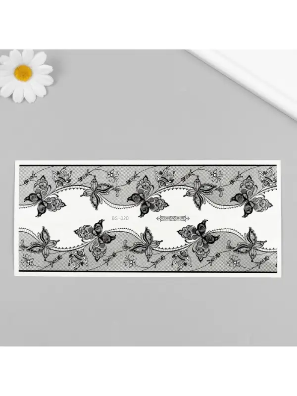 Переводные тату на тело чёрные &laquo;Сетка с ажурными бабочками&raquo;, 24&times;10.5 см