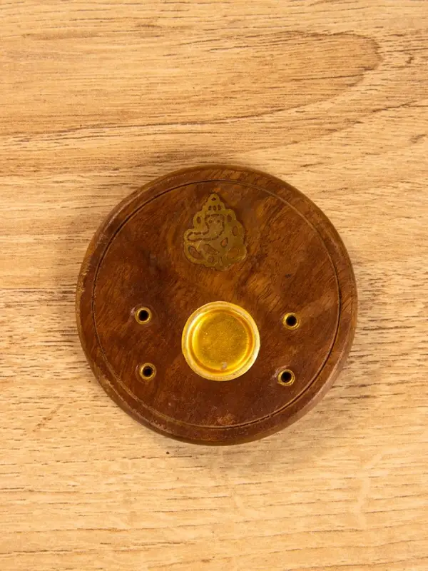 Подставка под благовония круглая, 8 см, дерево шишам, МИКС