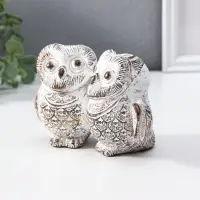 Сувенир полистоун "Совята- объятия" белый с золотой патиной 13,7х8х8,7 см