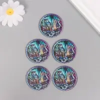 Декор для творчества дерево "Две совы в ночном лесу" 4,6х4,6х0,3 см