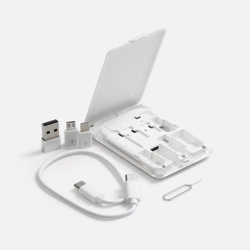 Органайзер с беспроводной зарядкой и набором адаптеров Octopod, белый