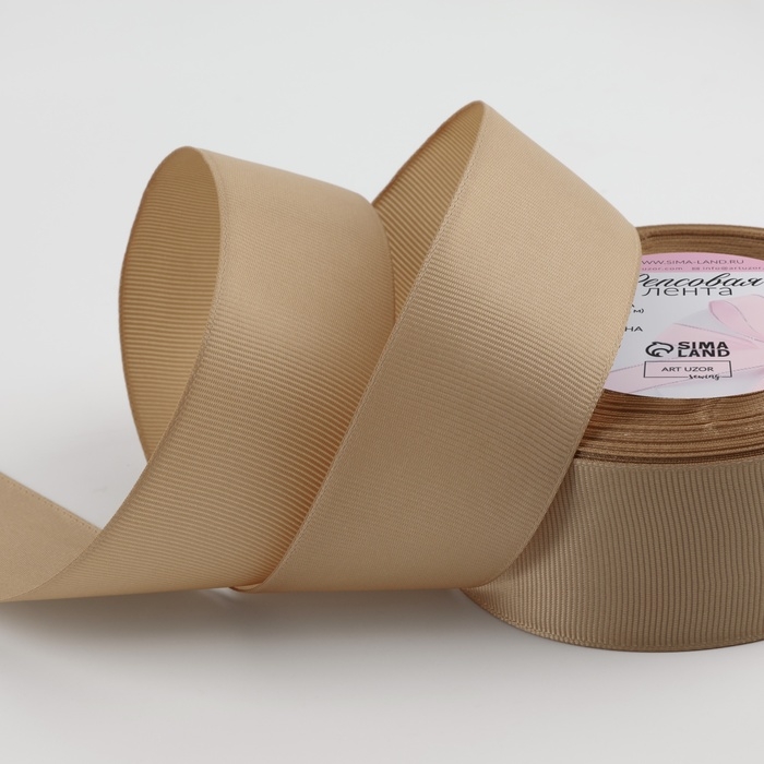 Лента репсовая, 40 мм, 23 &plusmn; 1 м, цвет бежевый №173