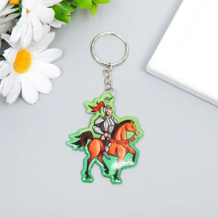Брелок для ключей на кольце &laquo;Рыцарь на коне&raquo;, мягкий ПВХ, 6&times;5 см
