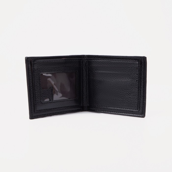 Портмоне мужское без застежки, отдел для купюр, для карт, цвет чёрный Портмоне мужское без застежки, отдел для купюр, для карт, цвет чёрный