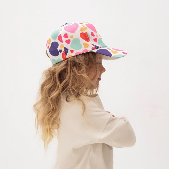 Кепка детская MINAKU Кепка детская MINAKU "Сердца" цвет белый, р-р 52