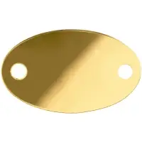 Шильдик металлический Alfa Oval, золотистый глянцевый