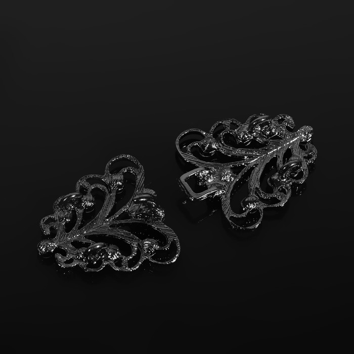 Декоративная застёжка, 6,5 &times; 3 см, цвет чёрный