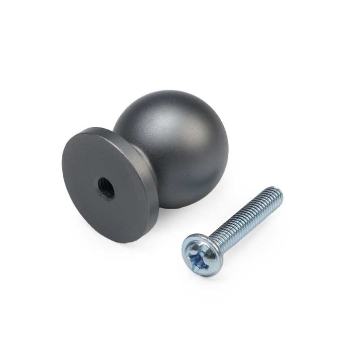 Ручка-кнопка CAPPIO RK146, d=20 мм, цвет графит, 8 шт.