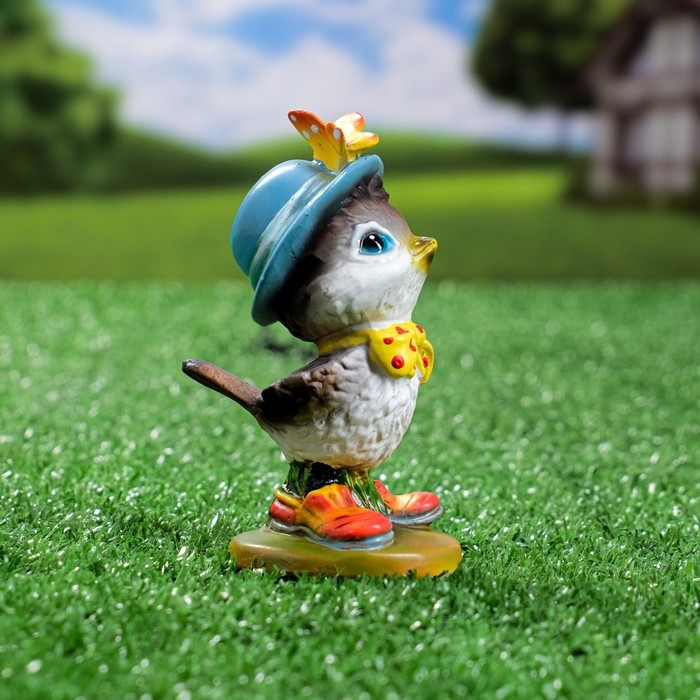 Садовая фигура Садовая фигура "Воробей с бабочкой" 3,5х6х9,5см