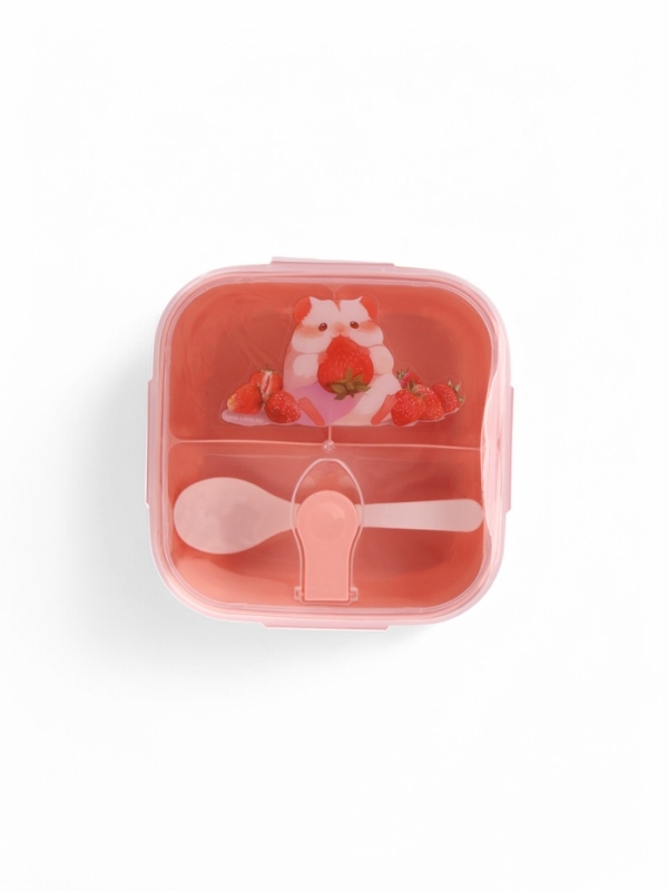 Ланч-бокс с клапаном, 3 секции, "Хомячок", 14 х 14 х 5 см