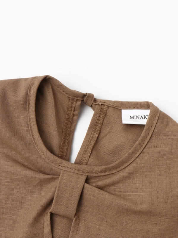 Платье для девочки, MINAKU, бежевое, рост 104 см