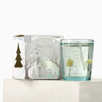 Свеча гелевая новогодняя в стакане с декором внутри &laquo;Новый год: Цветочнаяя&raquo; 5 х 5 х 6 см