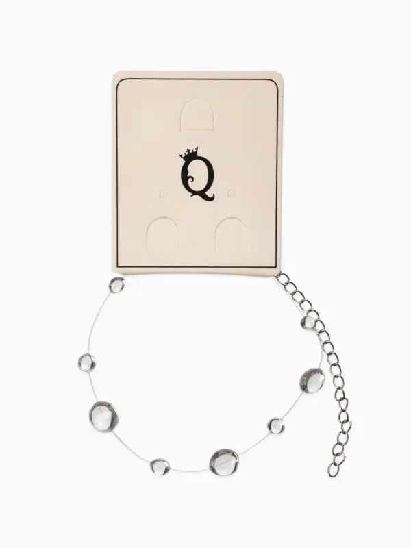 Браслет на леске "Капля росы", цвет былй в серебре